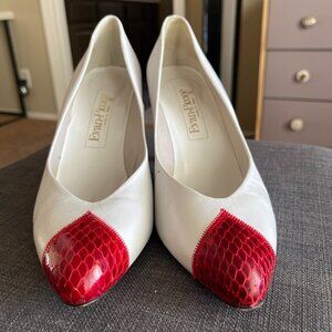 Vintage 80's Evan Picone Red and White Heels sz. 9